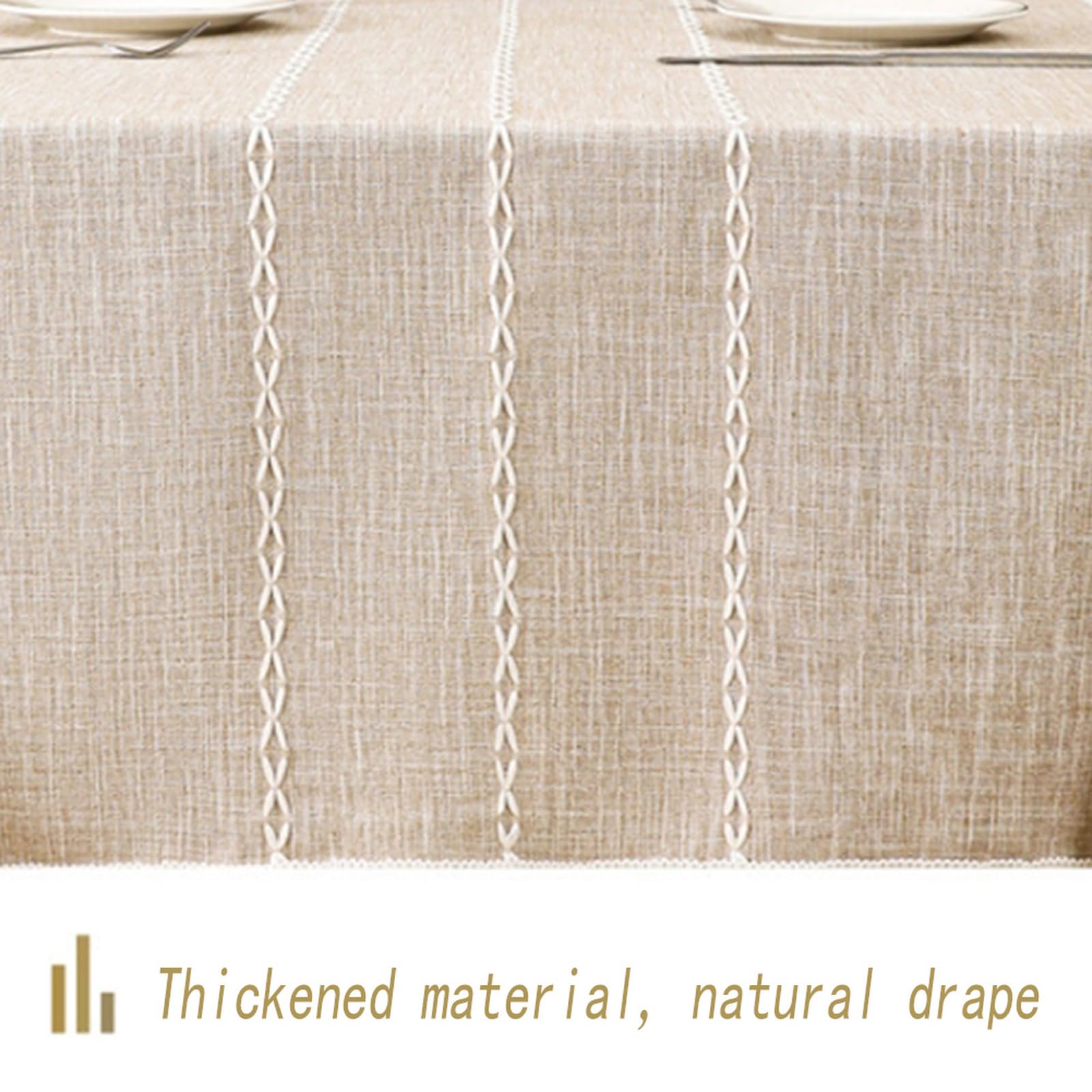 Tovaglia impermeabile grigia 110 x 170 cm con nappe – Tovaglia versatile in stile country per cucina, buffet, feste ed eventi in campeggio