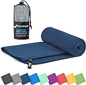 Fit-Flip Microfibre towel - compact, ultra lightweight & fast drying travel towel - the perfect sports, gym & beach towel, camping towel and swimming towels (80x160cm deepblue + bag)