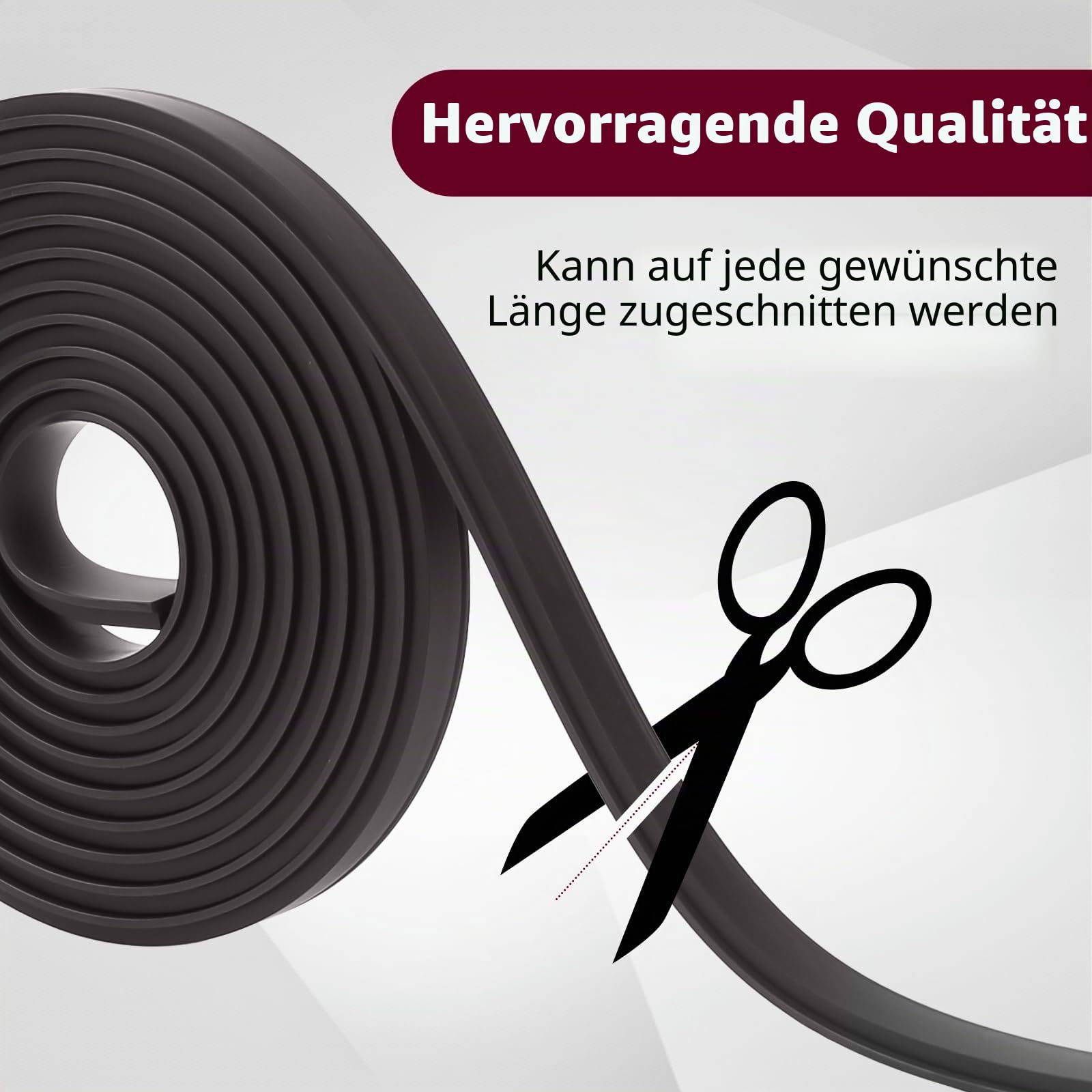 Ersatz-Magnetstreifen für Duschtür, flexibler Magnetstreifen, Duscheinsatz, Ersatz für gerahmte, halbgerahmte Schwingglas-Duschtür (2 Rollen, 190 cm pro Rolle)