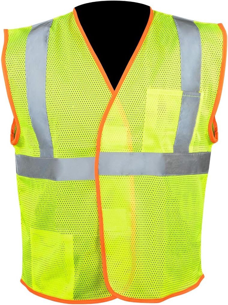 GG Grand General 99922 Class 2 High Visibility Safety Vest w/Hook & Loop, 107-2015 ANSI, Size 2XL