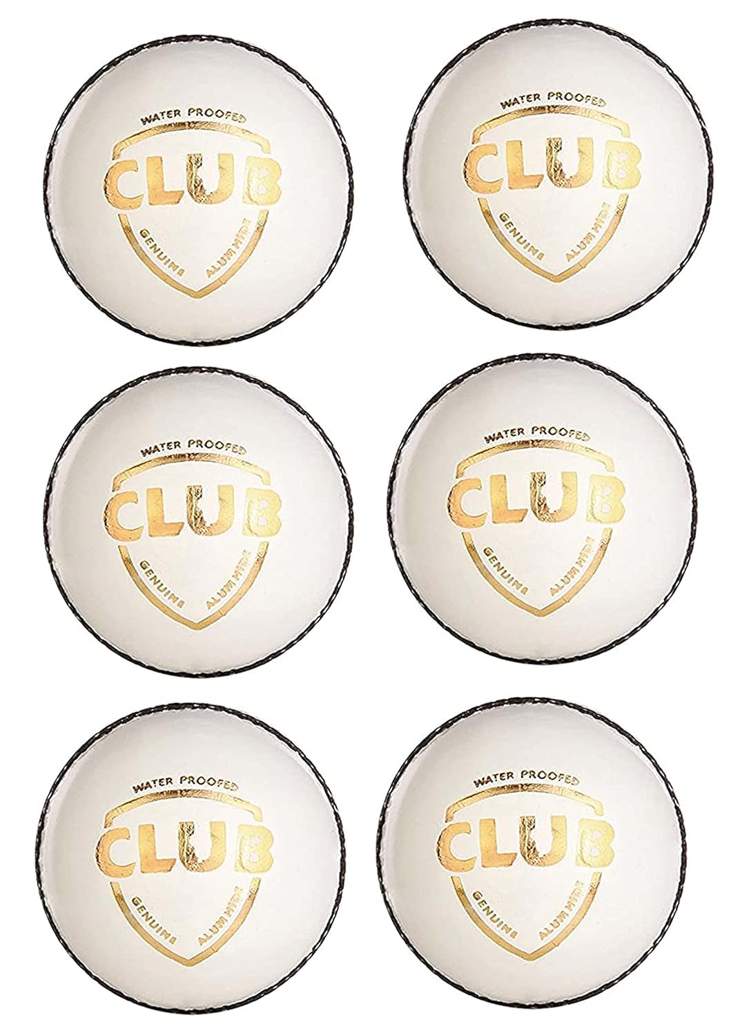 Club Leather Cricket Ball Club Size Cricket Ball Match Cricket Practice Ball White - Pack 6-image-46