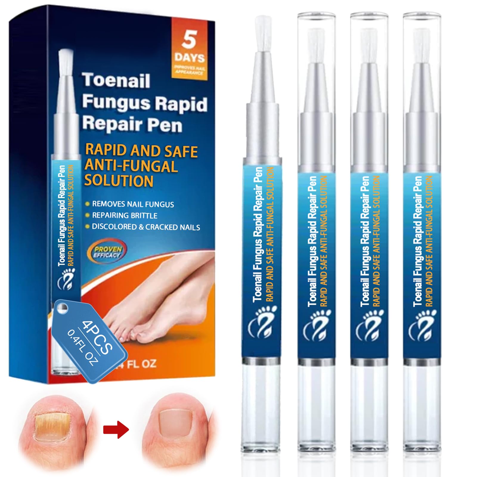 4 Pezzi Penna per la Cura Delle Unghie, Routine Nail Care Pen, Dell'unghia Nutre e Lenisce Le Unghim, Migliora l'aspetto Dell'unghia, Favorisce la Salute Delle Unghim
