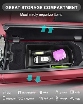 CDEFG Compatible with BMW 5 Series G60 i5 2023 2024 2025 Centre Console Organiser Armrest Storage Box Car Centre Console Tray 5 Series G60 i5 2024 Accessories