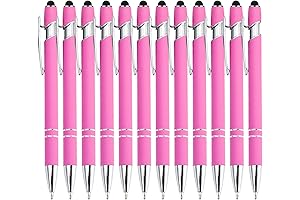PASISIBICK Professional Pink Pens with Stylus Tip (12 Pack)