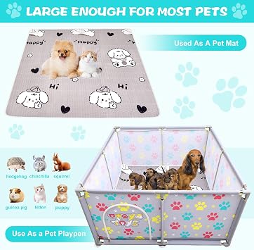 Whelping Box for Extra Tall Dog + Whelping Pad Playpen Whelping Supplies for Large Small Breed Dogs Puppies 120x120x63cm