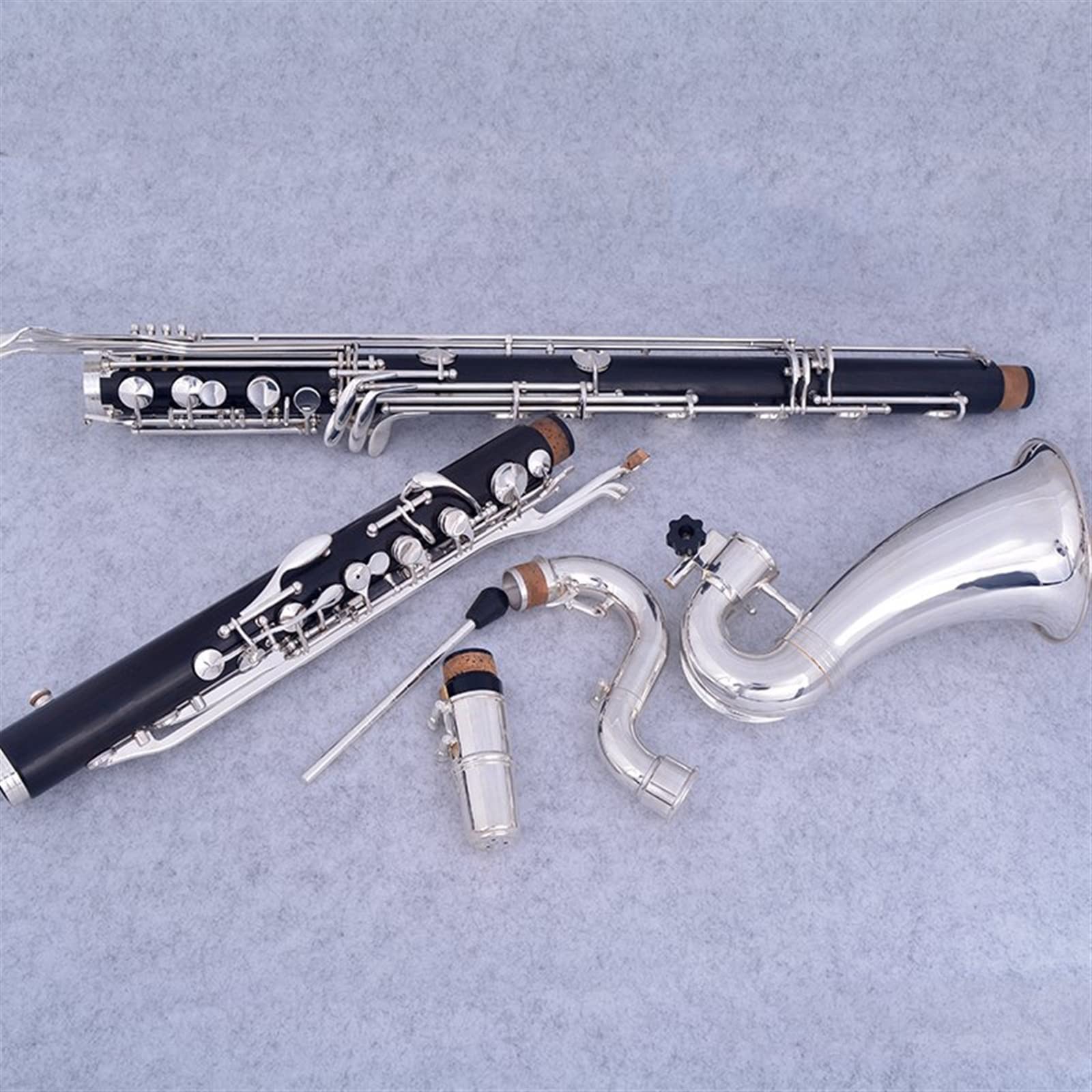 Falling Tune B Bass Clarinet Professional Clarinet Low-C/LOWE Bb/Sib Woodwind Instrument (Color : 03)