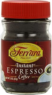 Ferrara Instant Espresso Coffee, 2-Ounce Glass Jars (Pack of 6)