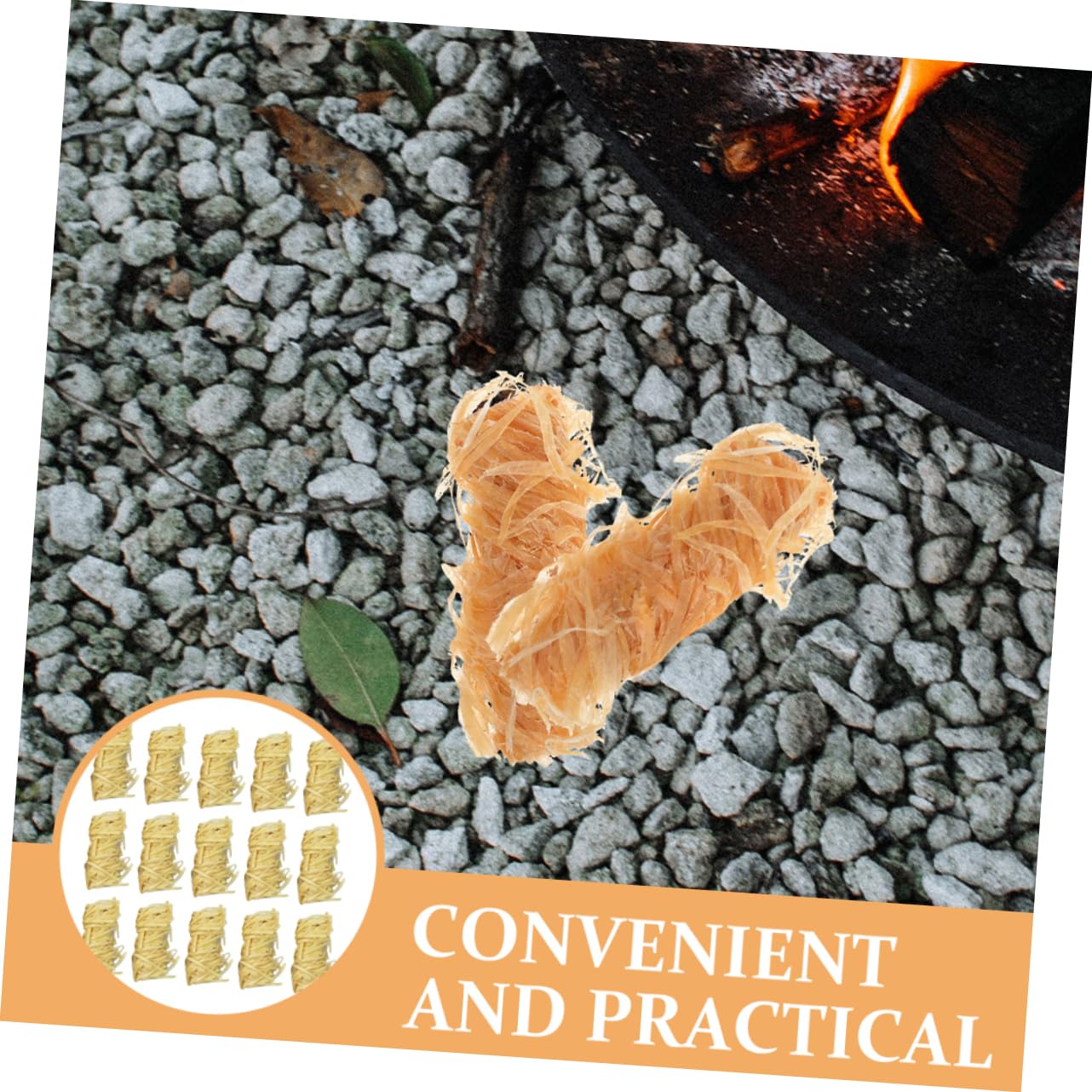 BESPORTBLE 50pezzi Accendifuoco Naturali Legno Accendi Barbecue e Campeggio Facili da Usare e Compatibili Forni