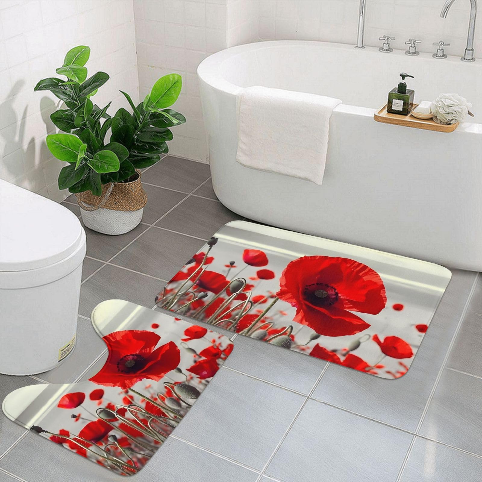 Tapis de bain antidérapants absorbants en U pour éviter les glissades au sol