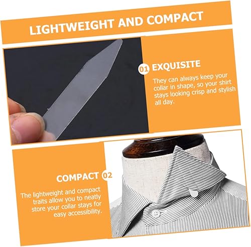 Miniatura 9 de SHOWERORO 200pcs Collar Stay Shirt Collar Bones Plastic Collar Inserts Collar Plastic Inserts Dress Ollar Stays Plastic Shirt Stays Plastic Dress