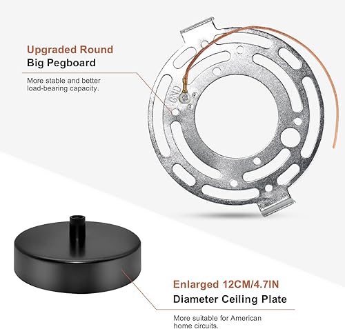 Miniatura 4 de Mini cable de luz colgante vintage, paquete de 2 unidades, kit de luz colgante industrial negro, cable de luz colgante de placa de techo ampliada de