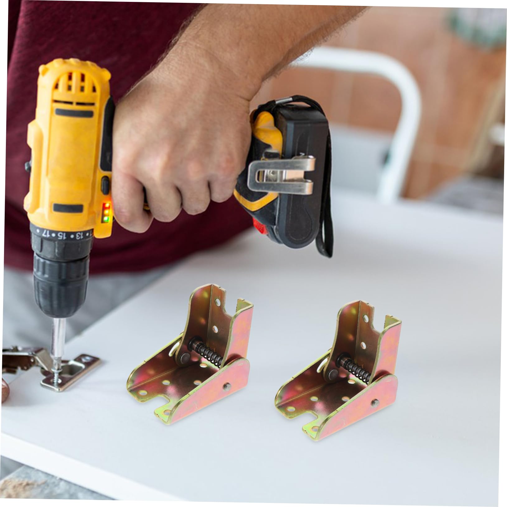 DOITOOL 4set Cerniere Per Porte Chiusura Automatica Gradi Cerniere Pieghevoli in Metallo Resistente Per Frontali Di Mobili e Gambe Di Tavoli Per Mobili Da Cucina