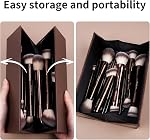 MAANGE 20 Pcs Makeup Brushes with Gift Box, Double-End Multi-functional Makeup Brushes for Blending Liquid Powder Concealer Cream Blush Buffe,CoffeeBrown