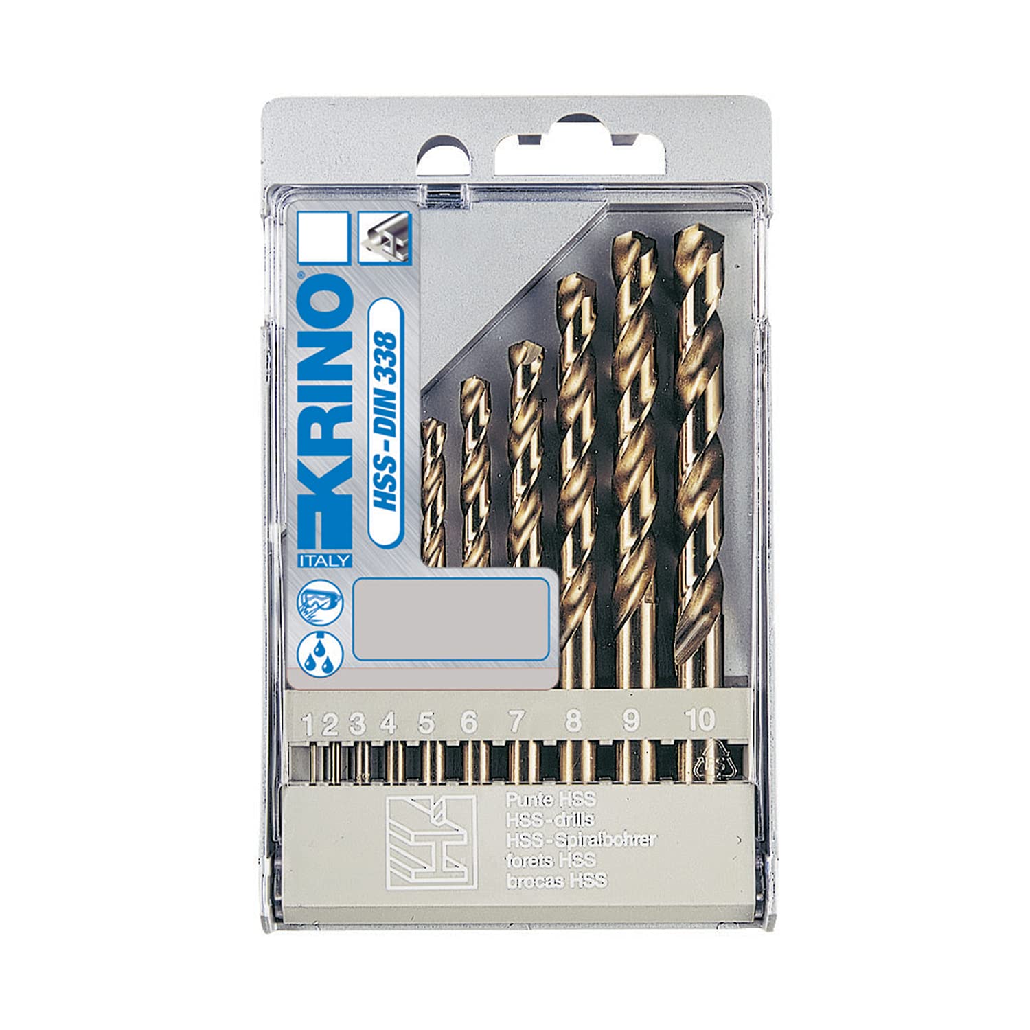 Krino 01155201 Juego de brocas para taladro rectificadas al cobalto 5% para acero inoxidable, gris
