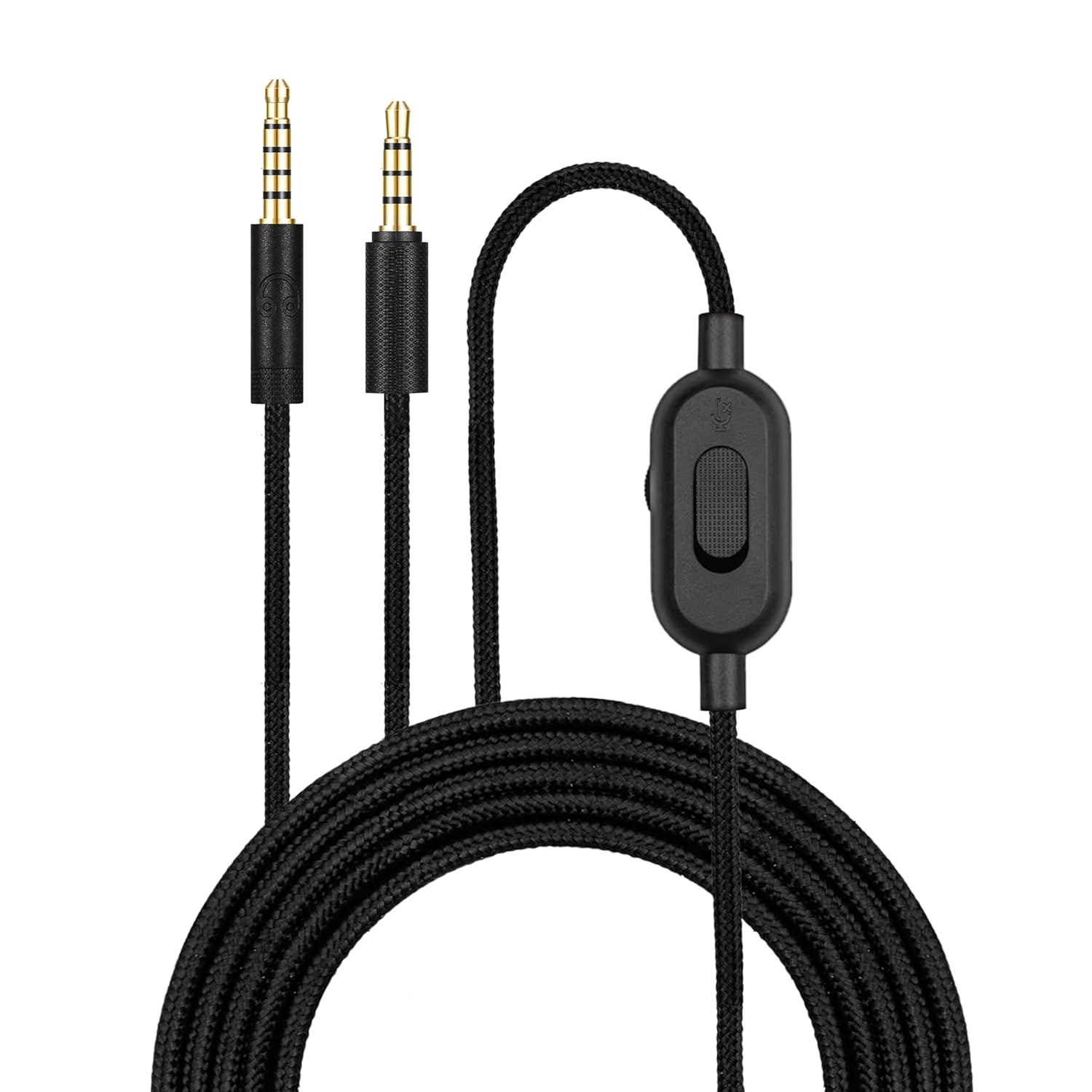BRAINWAVZ Replacement Audio Cable Compatible with Logitech G Pro, G Pro X, G433, G233 – Inline Remote with Mute & Volume Control – Nylon Braided Cord w/Gold Plated Connectors