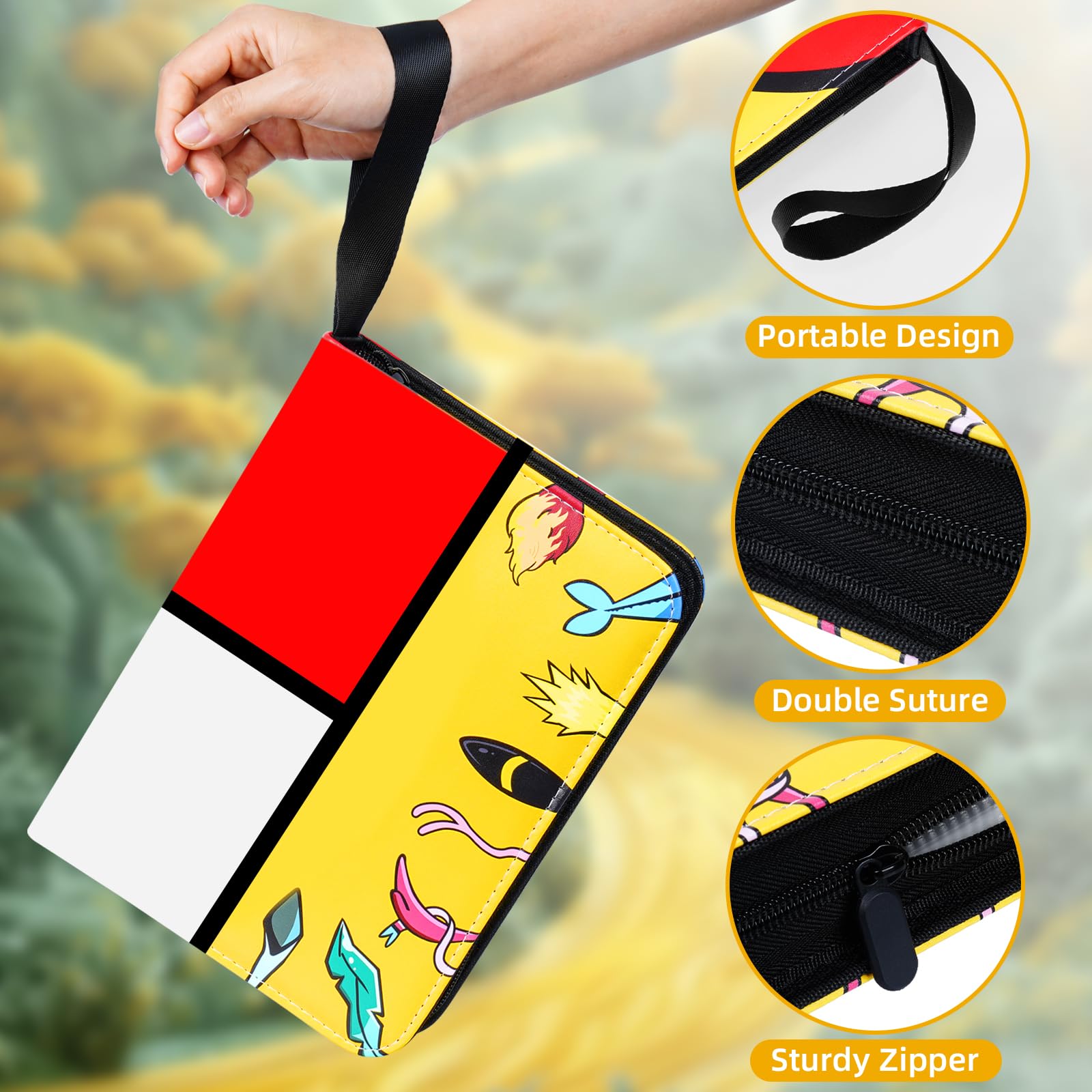 Album De Cartes à Collectionner En Polyuréthane Avec Fermeture éclair