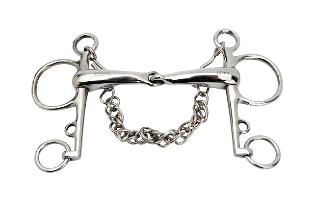Horka Bocado de Acero Inoxidable articulado para Caballos Pelham