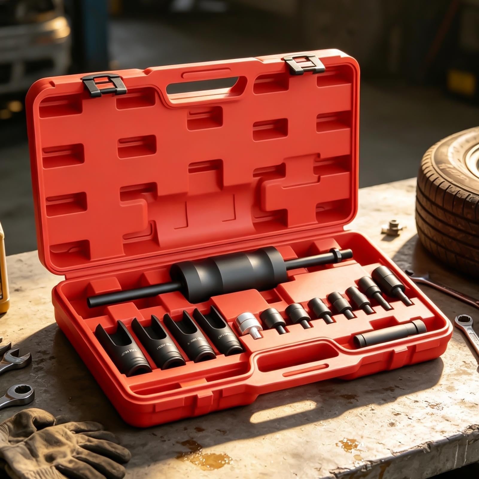 Générique Estrattore iniettore Kit Estrattore per Riparazione Motore Auto | Estrattore di trazione per auto Per Casa Garage Officina Esterno Berlina Camion Meccanico Tecnico