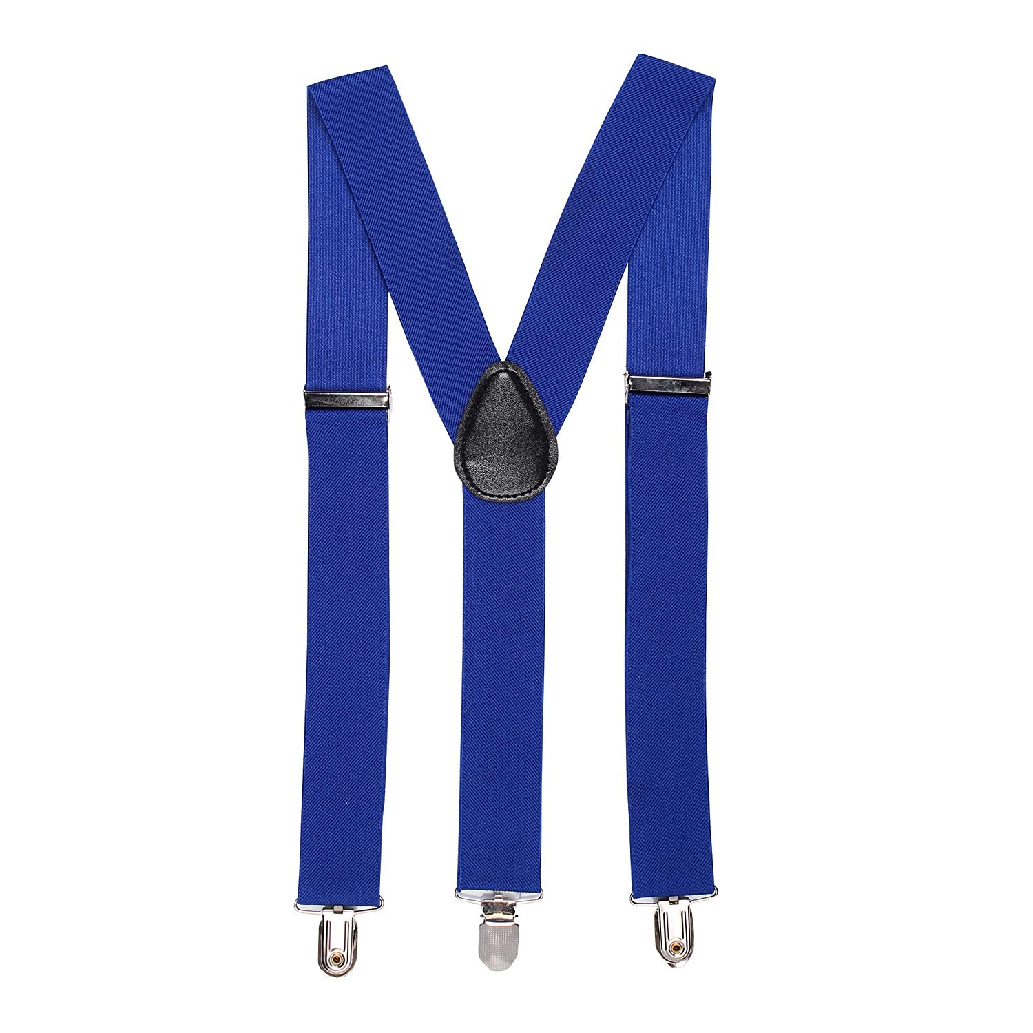 Men's and Women's Enamel Elastic Adjustable Braces Trouser Y-Back Clip on Suspenders (Dark Blue; Free Size)-image-20