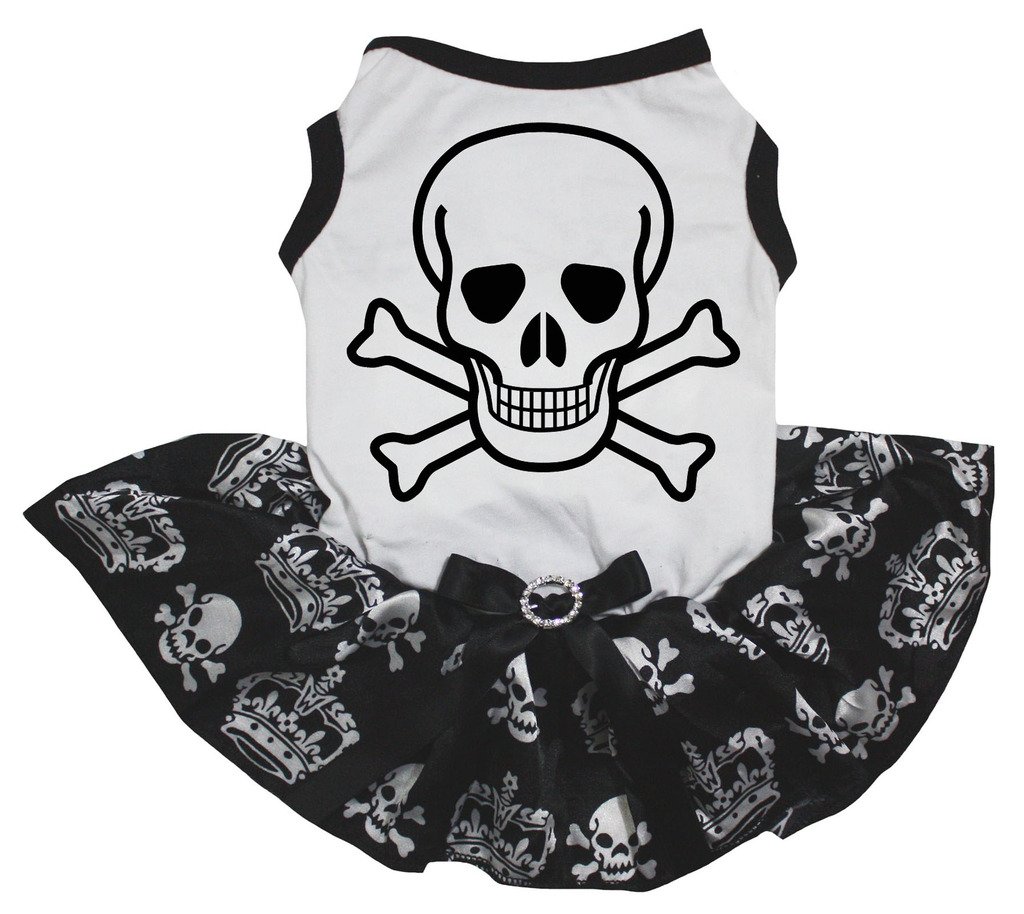 Robe tutu tête de mort pour chien et chiot vêtement rock pour petit animal