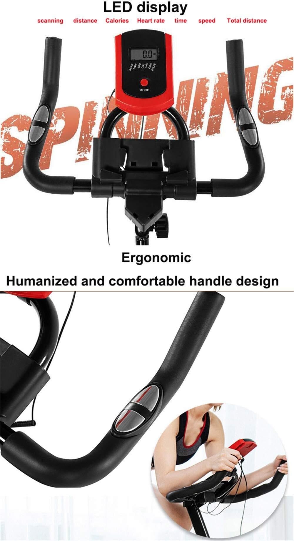 Trening aerobowy i jazda fitness Rower spinowy, rower spinningowy, rower treningowy Jazda na rowerze stacjonarnym do użytku w domu/siłowni z uchwytem, pulsometrem, wyświetlaczem LCD