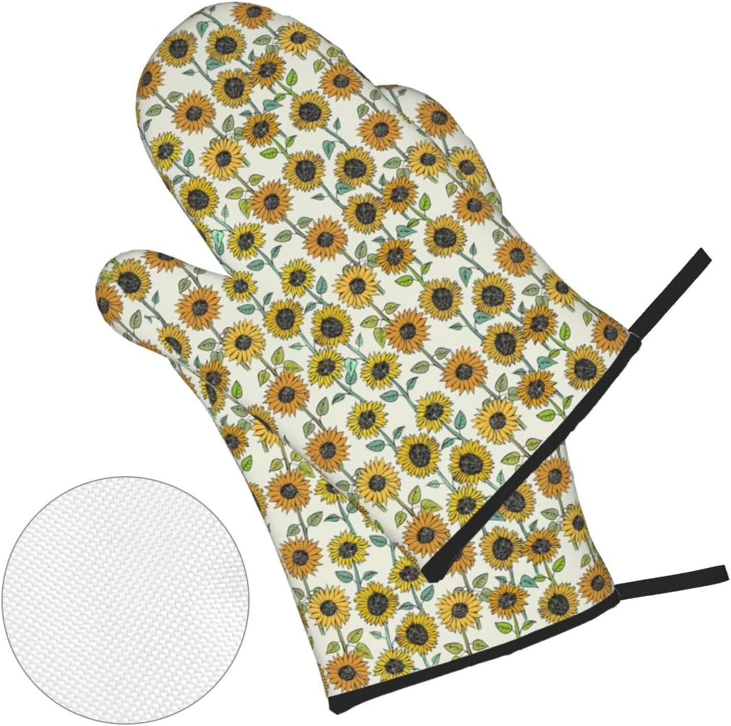 Romantic Sunflowers Kitchen baking four piece set, fit for cooking and baking, oven, microwave, and outdoor barbecue