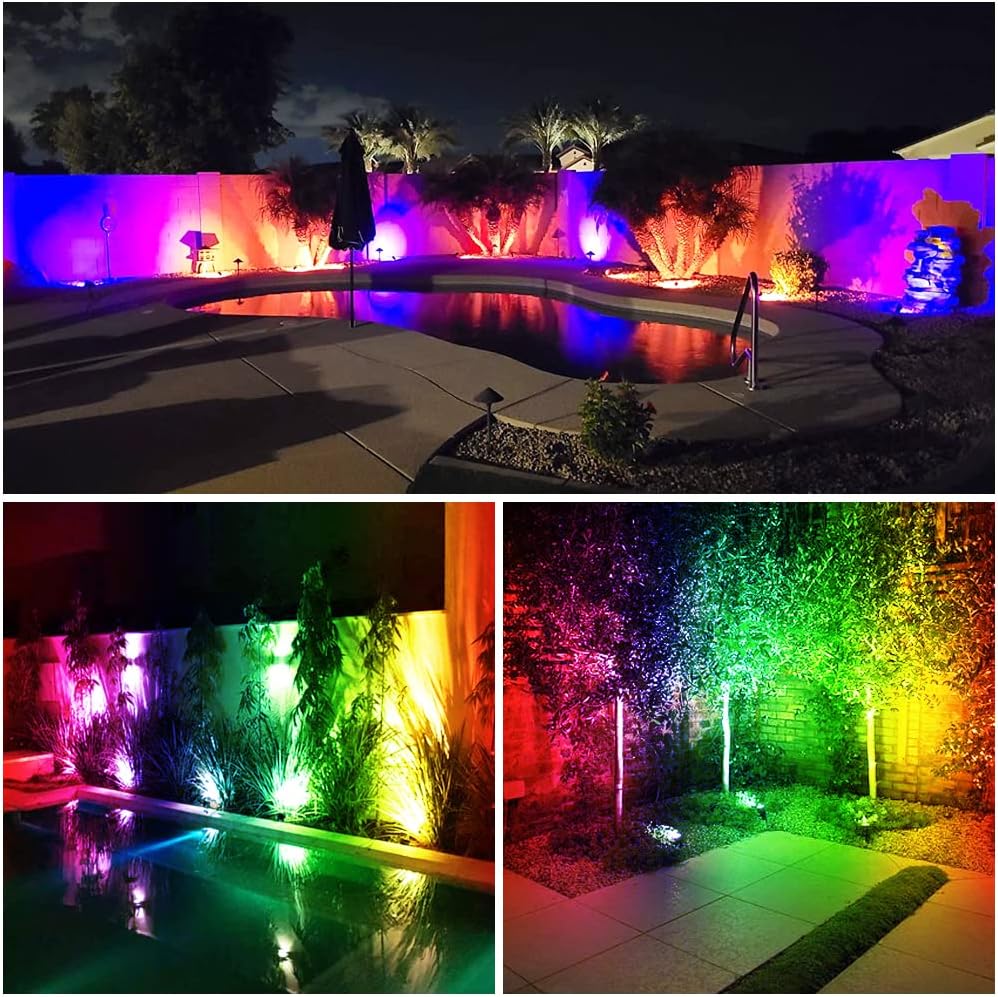 Bеѕt Dеаl 🛒 VOLISUN Landscape Lights 4W RGB Remote Control LED Landscape Lighting with 16 Color Changing 12V Low Voltage Transformer Waterproof Pathway Lights for Indoors Outdoors (4 Pack)(All Metal Material)