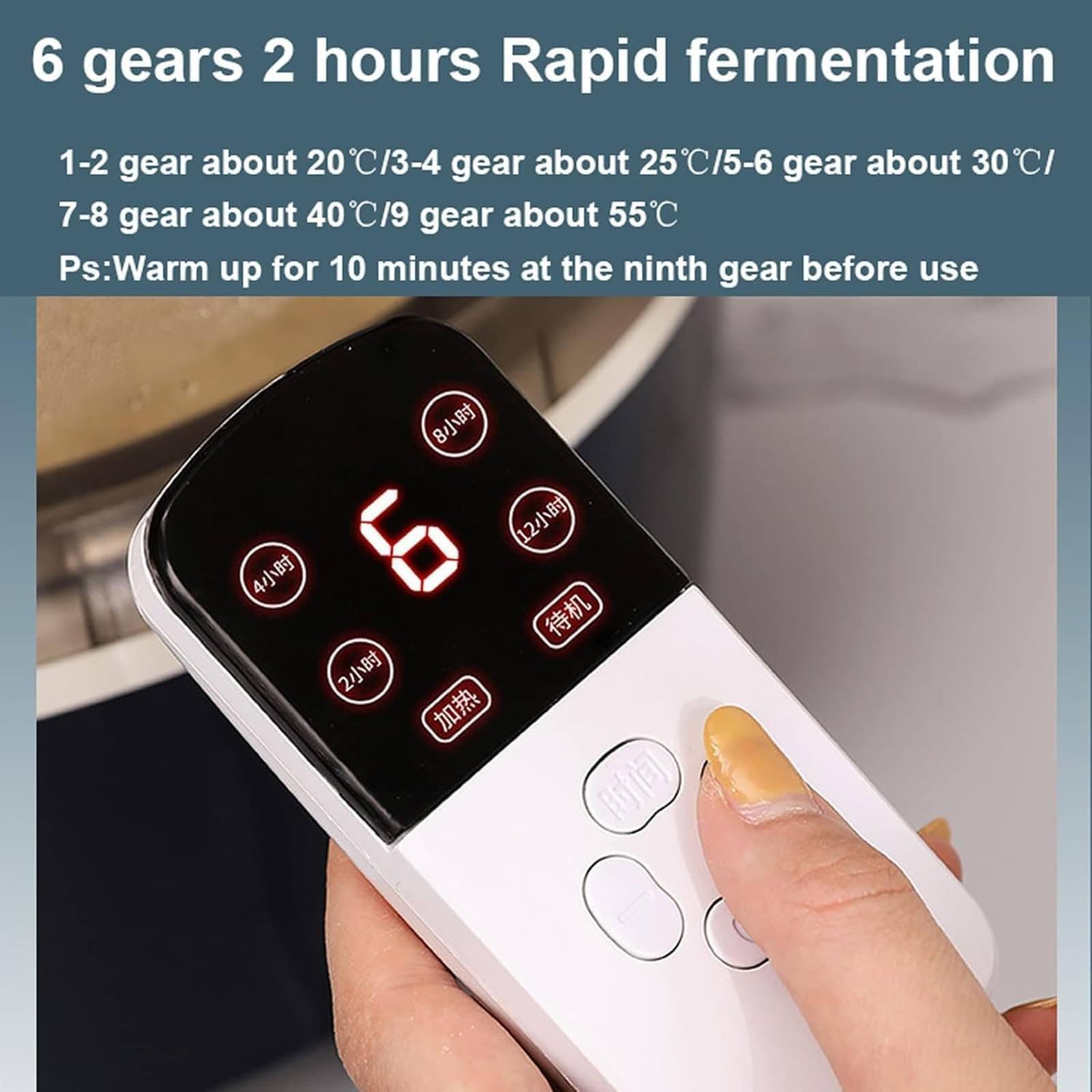 Máquina Fermentación Multifuncional 5 litros, Pantalla LCD, Temperatura Constante 360 ​​℃/Temperatura Ajustable 28-65 ℃ + Tanque Interior Acero Inoxidable 304, Utilizado Fermentación,A