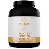 Rule 1 Source 7 Protein – Decadent Flavor, Velvety Smooth Texture, 22g Anytime Protein, and 10g Naturally Occurring EAAs Per Serving from 7 Premium Sources (4 Pounds*, Vanilla Ice Cream)