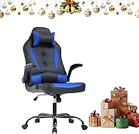 Vista 1 de Silla de computadora, silla de oficina para videojuegos, silla de escritorio de respaldo alto con altura ajustable, silla de computadora de piel