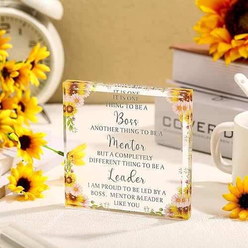 Miniatura 2 de Blulu Regalos de jefe de acrílico para mujeres, regalos de Navidad, recuerdo grabado, decoración de escritorio de oficina, recuerdo de pisapapeles,