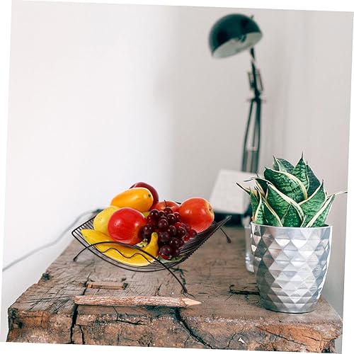 Miniatura 6 de DECHOUS Cesta de frutas de metal para decoración del hogar, bandeja de frutas para encimera, soporte de frutas, decoración de mesa, mesa rústica,