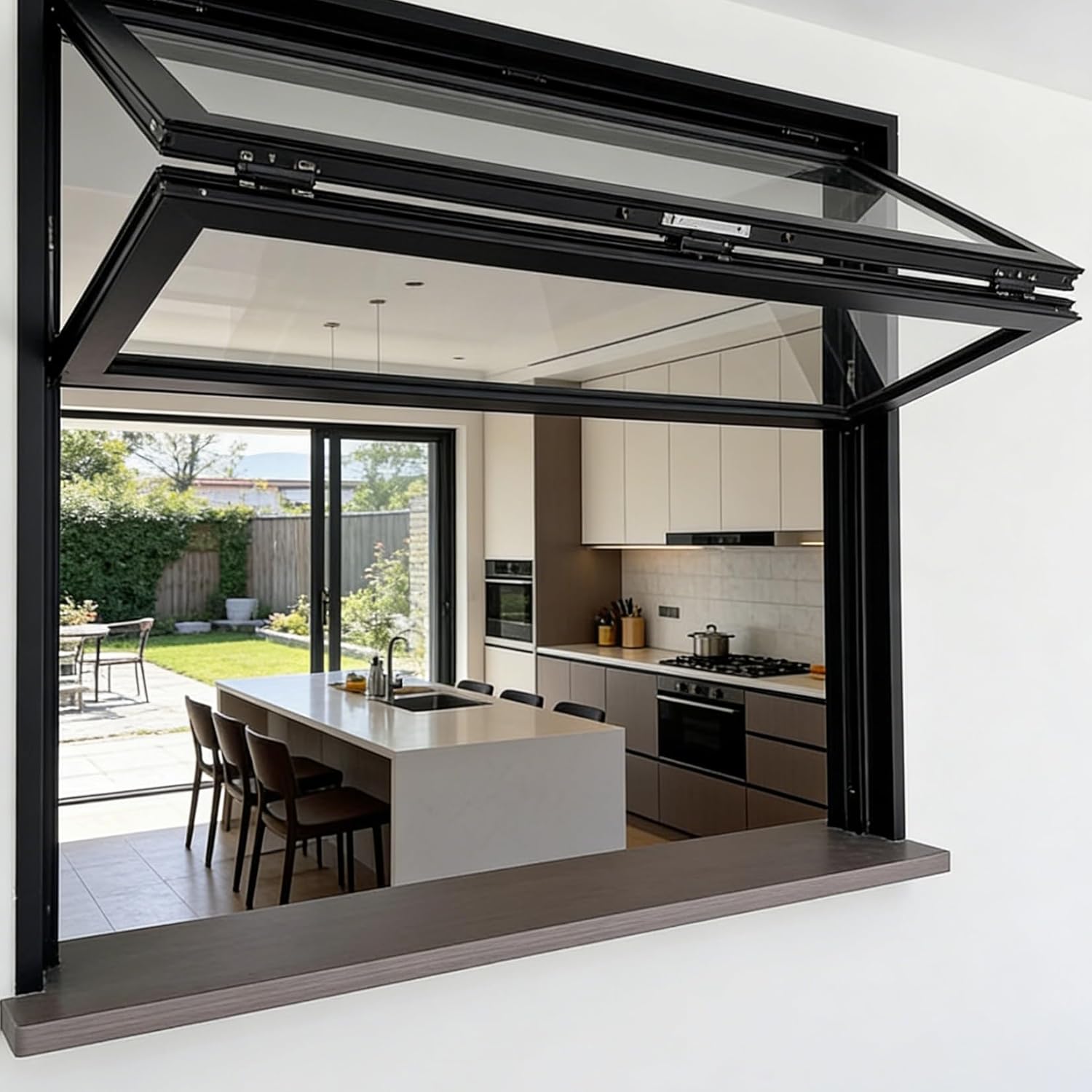 Aluminum Double Hung Window with Tempered Glass Soundproof Roll-Up Serving Window for Mobile Home Concession Stands Commercial Use(WxH 20x28in/50.8x71.1cm)