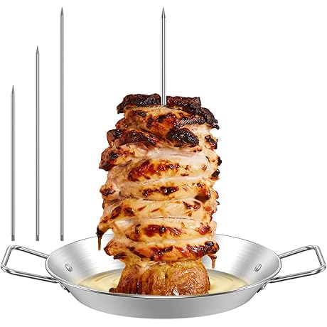 Al Pastor Skewer for Grill, Stainless Steel Vertical Skewer Grill