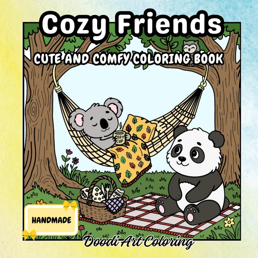 Cozy Friends: Cute And Comfy Coloring Book