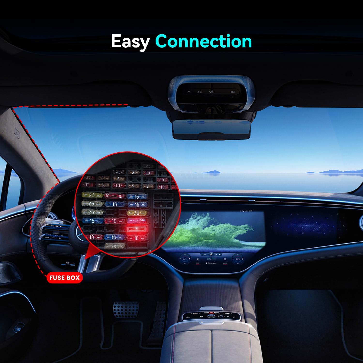 Illustration of hardwire kit connection to vehicle fuse box
