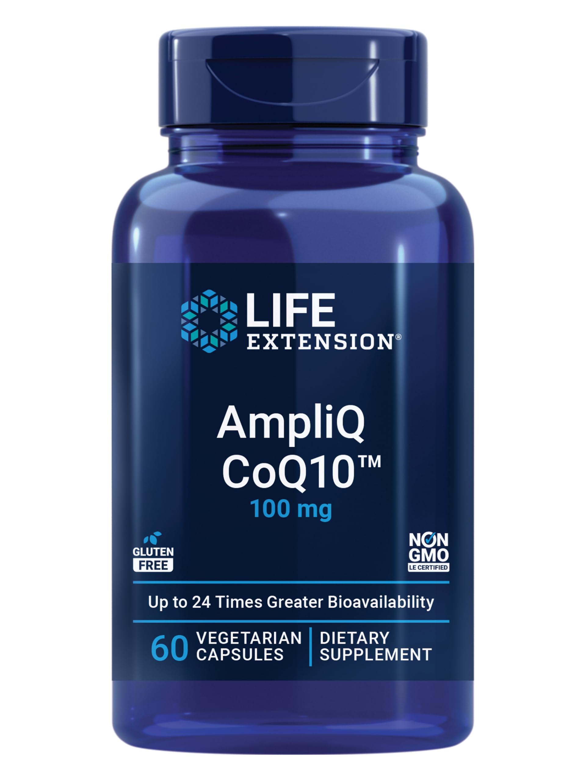 Life Extension AmpliQ CoQ10 Ubiquinone 100 mg Advanced Formula, 60 Capsules
