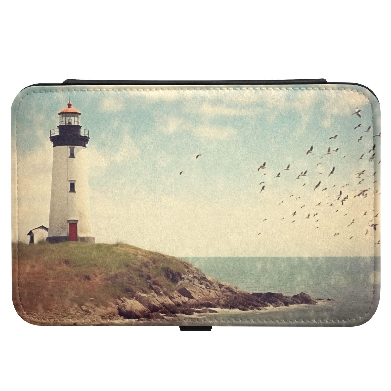 Haskirky Lighthouse Jewelry Box Portable PU Leather Travel Jewelry Organize for Women Jewelry Storage Display Holder for Ring, Necklace, Earring