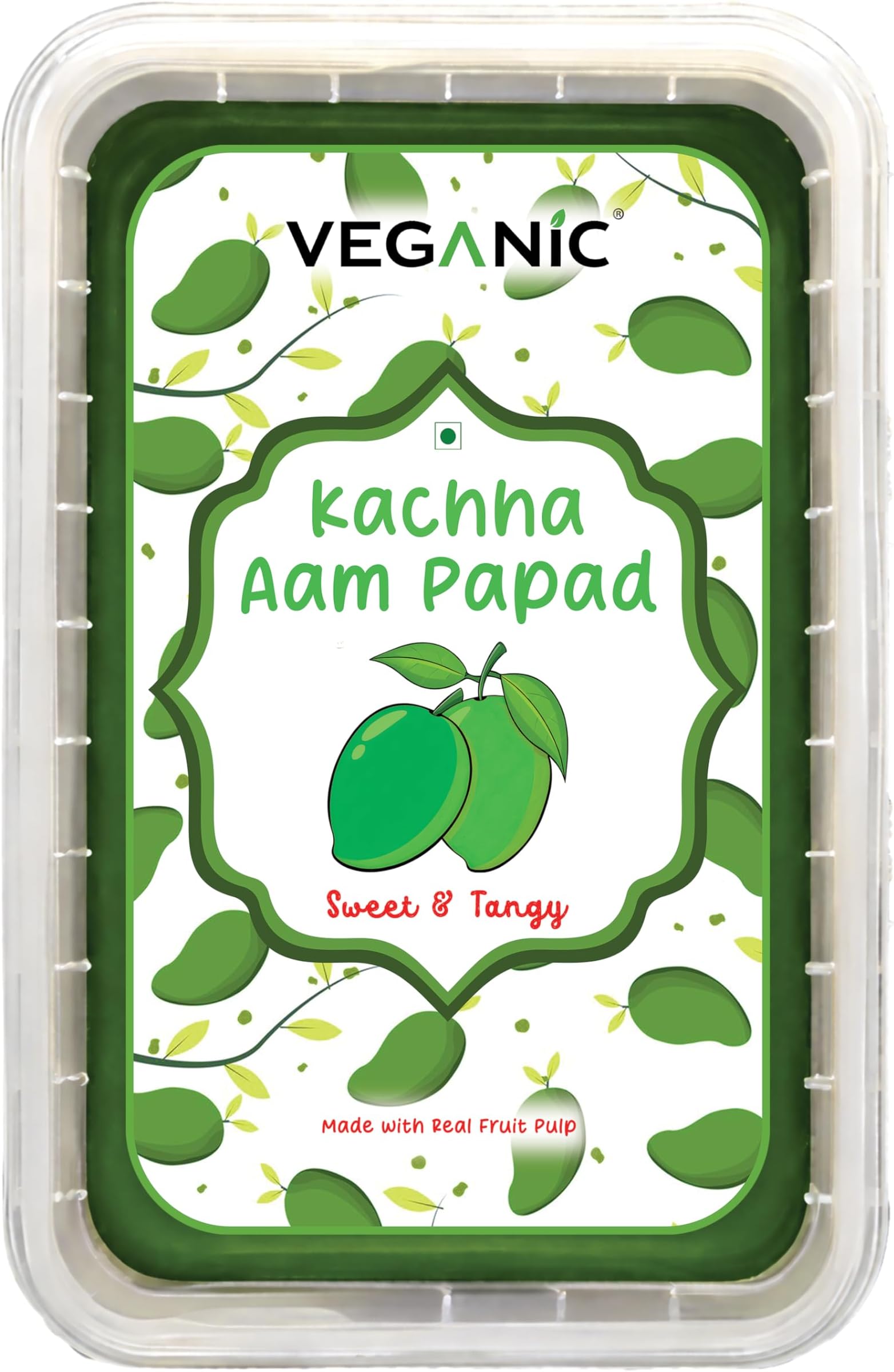 Kachha Aam Papad | Dried Raw Alphonso Mango Slices | Khatta Green Aam Papad Tasty Fruit Bar Mango Candy | For Kids And Your Family (Green Color) 400g