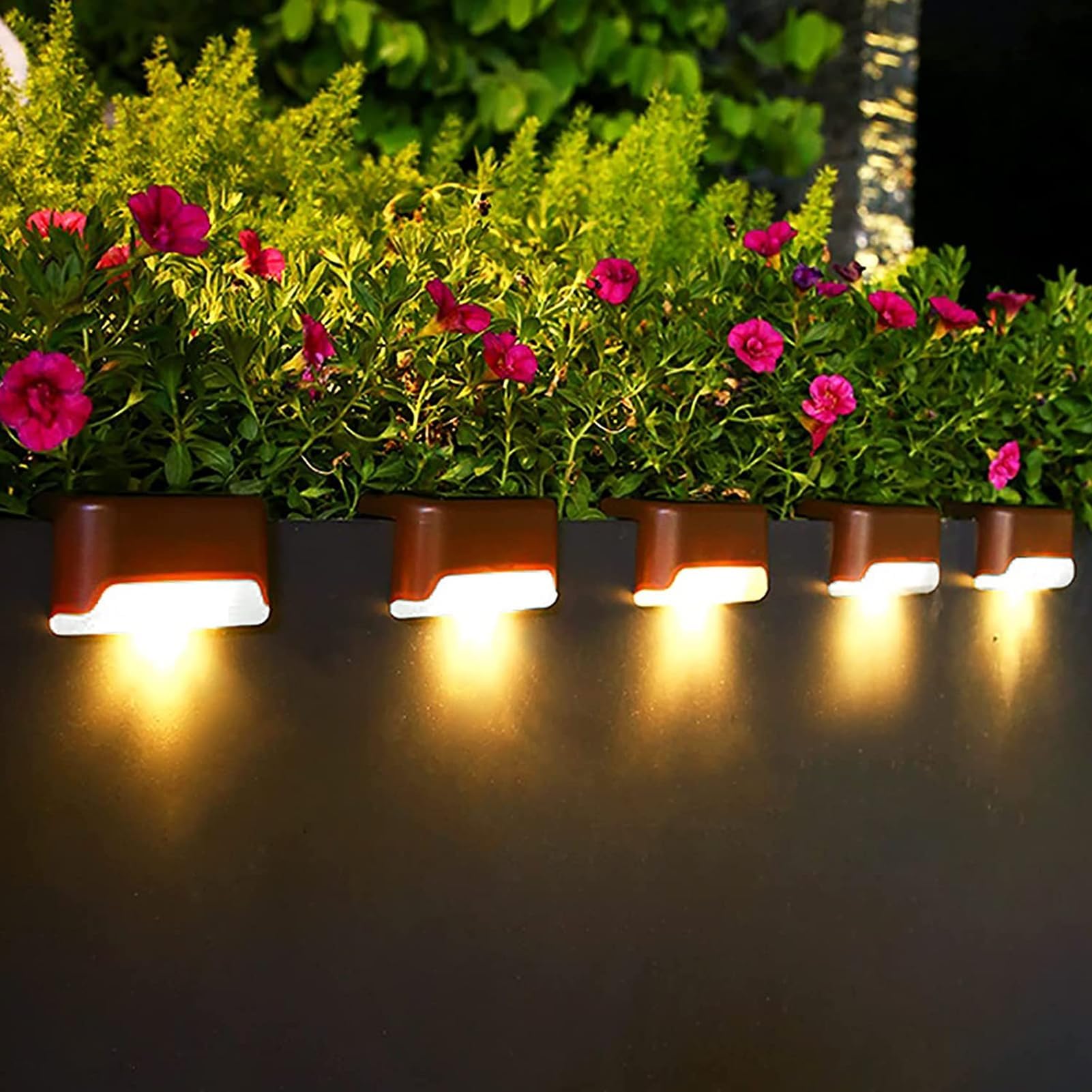 16 Pack Solar Lights for Deck,Solar Deck Lights Outdoor,Solar Step Lights LED Waterproof Patio Decor Solar Garden Lights for Stairs,Step,Fence,Yard,Patio,Driveway,Pathway and Garden
