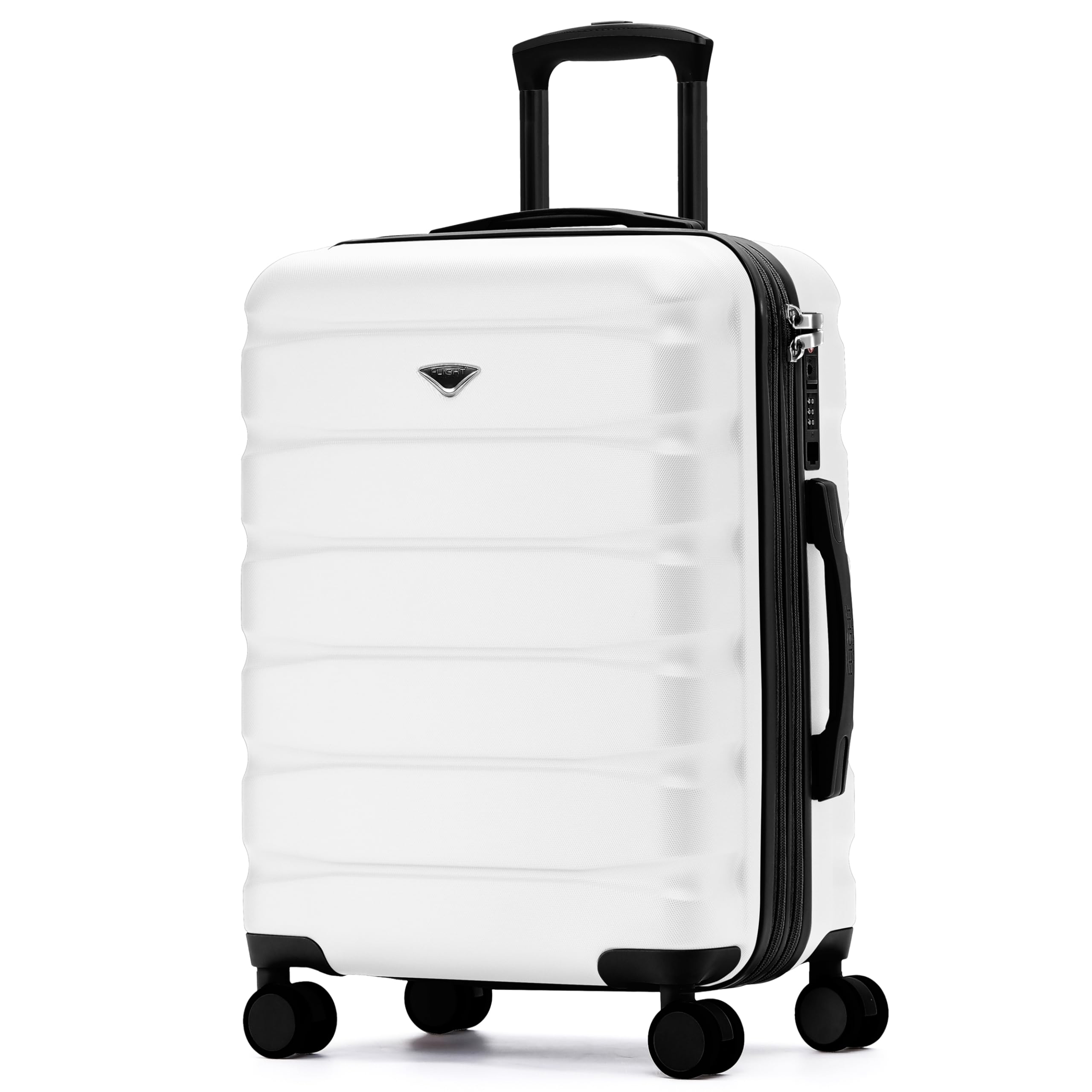 Flight Knight 24x16x10 Expandable Carry On Suitcase Hardside TSA Lock USB C Lightweight Luggage Silent Double Spinner Wheels Maximum Overhead Carry-On