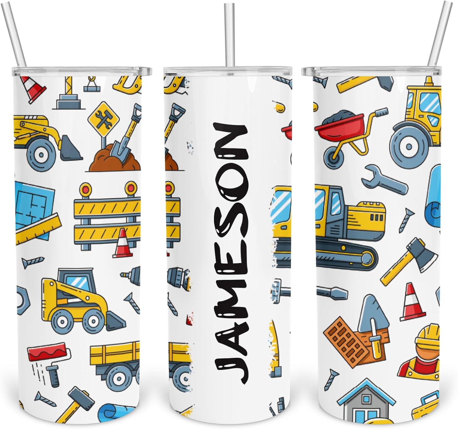 Personalized Skinny 14oz Sublimation Full Color Coffee Mug for Construction Worker, SS Appreciation Coffee Tumbler Gift With Lid for Masoners, DIY Dad Gift, Colored Vacuum Insulated Mug for Handyman