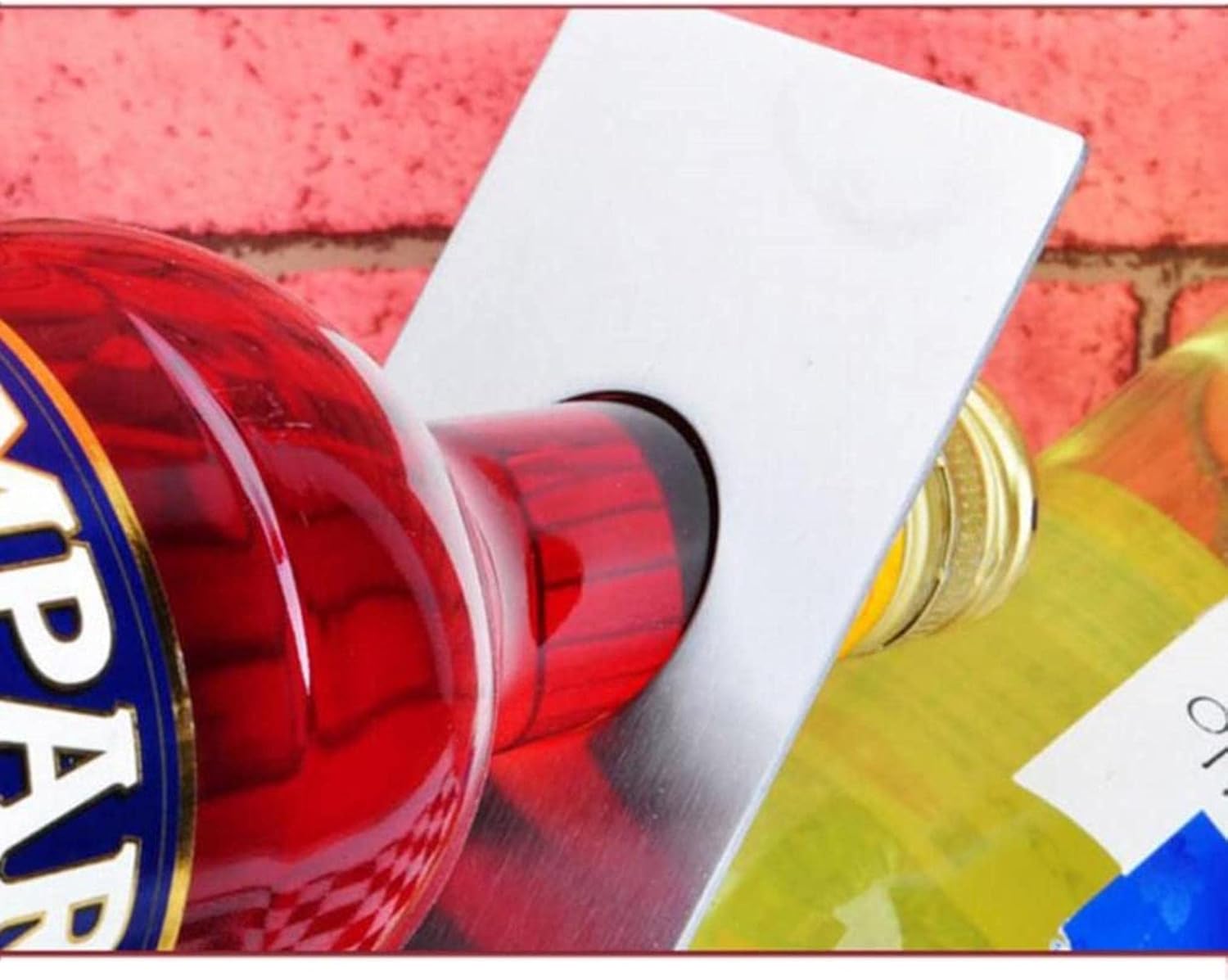 Free Standing Wine Rack for 3 Bottles Countertop Stainless Steel Wine Bottle Holder Modern Minimalistic Design for Wine Lovers (Size:28 * 8.5 * 25.5cm)