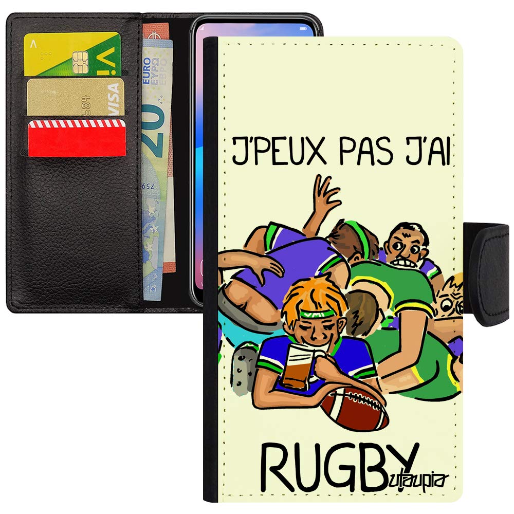 Coque iPhone SE 2022 j'peux pas j'ai rugby coque drôle simili cuir idéale pour les jours de match - 3