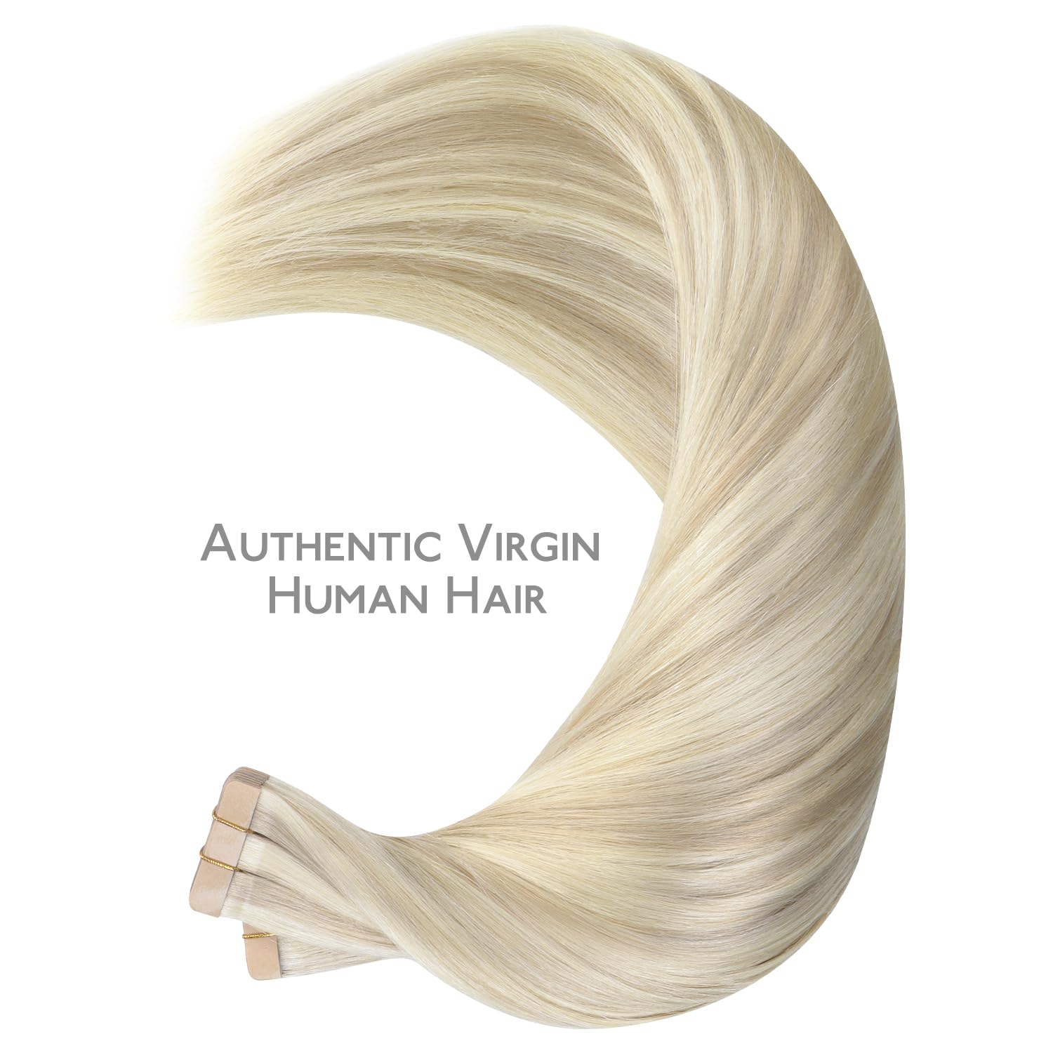WENNALIFE Tape in Hair Extensions Human Hair, 40pcs 100g 18 inch Ash Blonde Highlighted Platinum Blonde Hair Extensions Real Human Hair Straight Tape in Extensions Invisible Human Hair Extensions