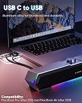LENRUE G11 Computer Speakers for Desktop, Touch Lights PC Speakers with Surge Clear Sound, USB C/USB Powered for Computer Desktop PC Laptop Monitor(Black) (Black) (Black)
