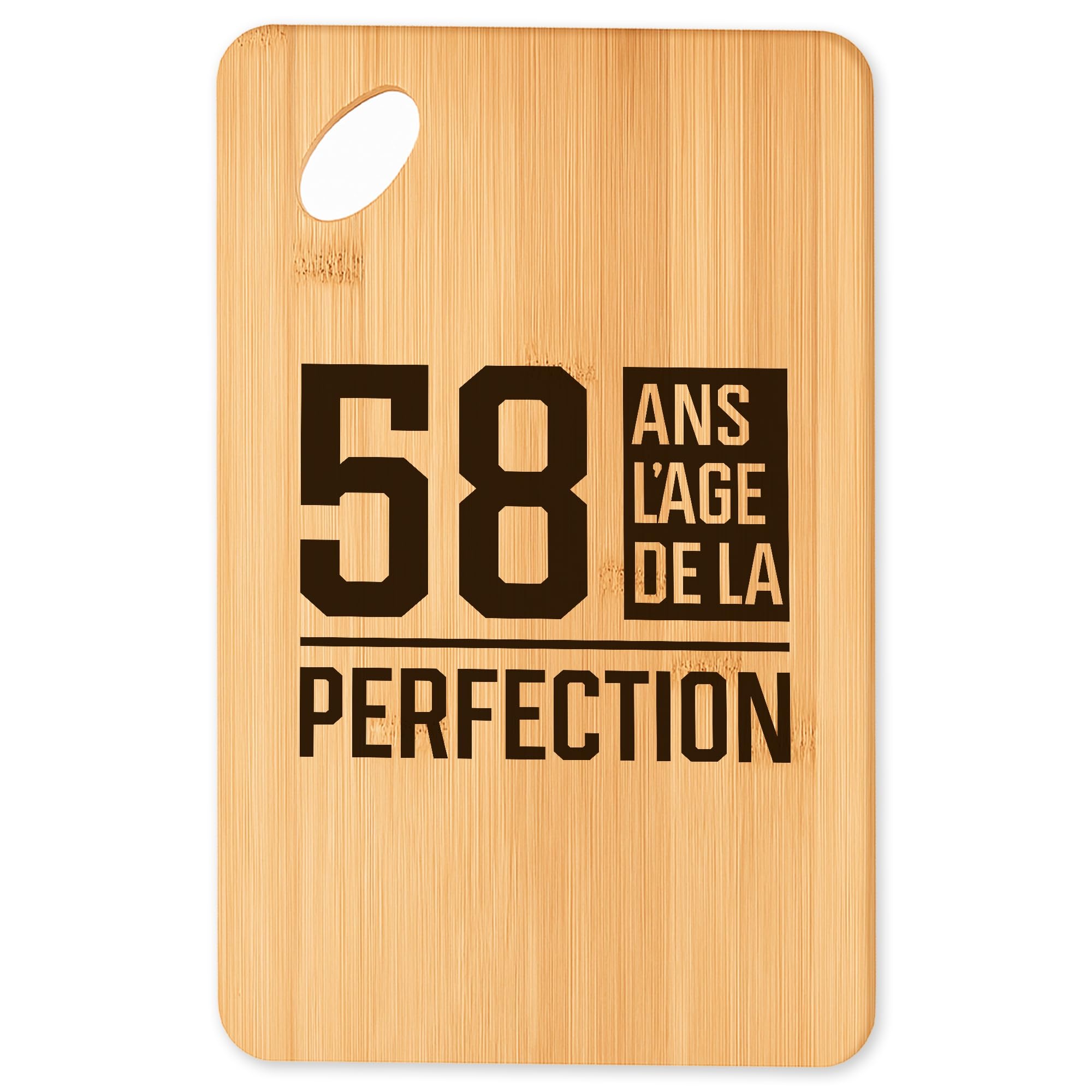 Planche à découper 58 ans le cadeau original de cuisine et plateau apéro