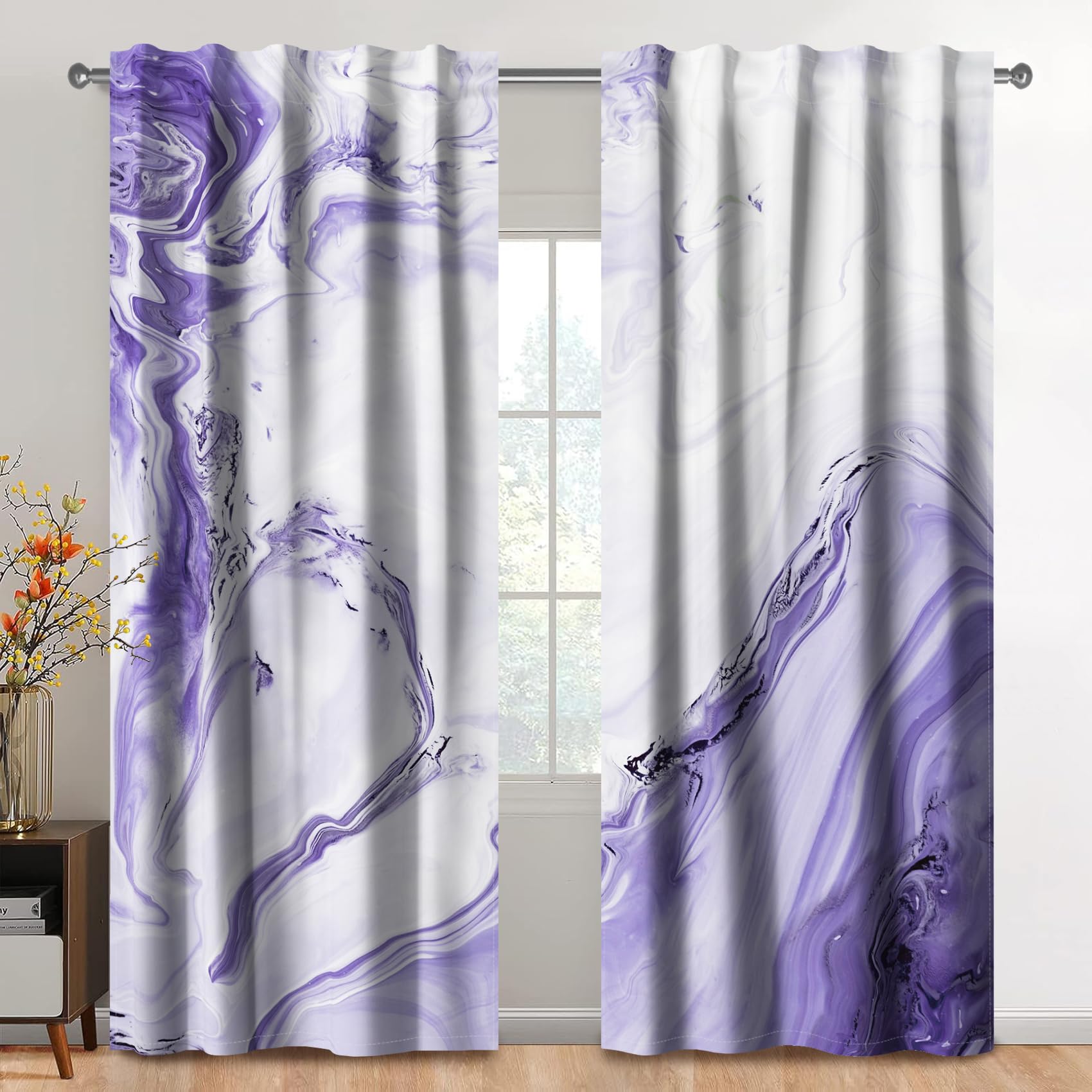 Kzzfqxb 117x138cm Rod Pocket Curtains 2 Panels