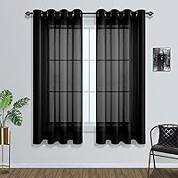 Vista 10 de Cortinas traslúcidas terracota de 84 pulgadas de largo para sala de estar y dormitorio, con ojales, estilo bohemio, aireadas, transparentes, de lino