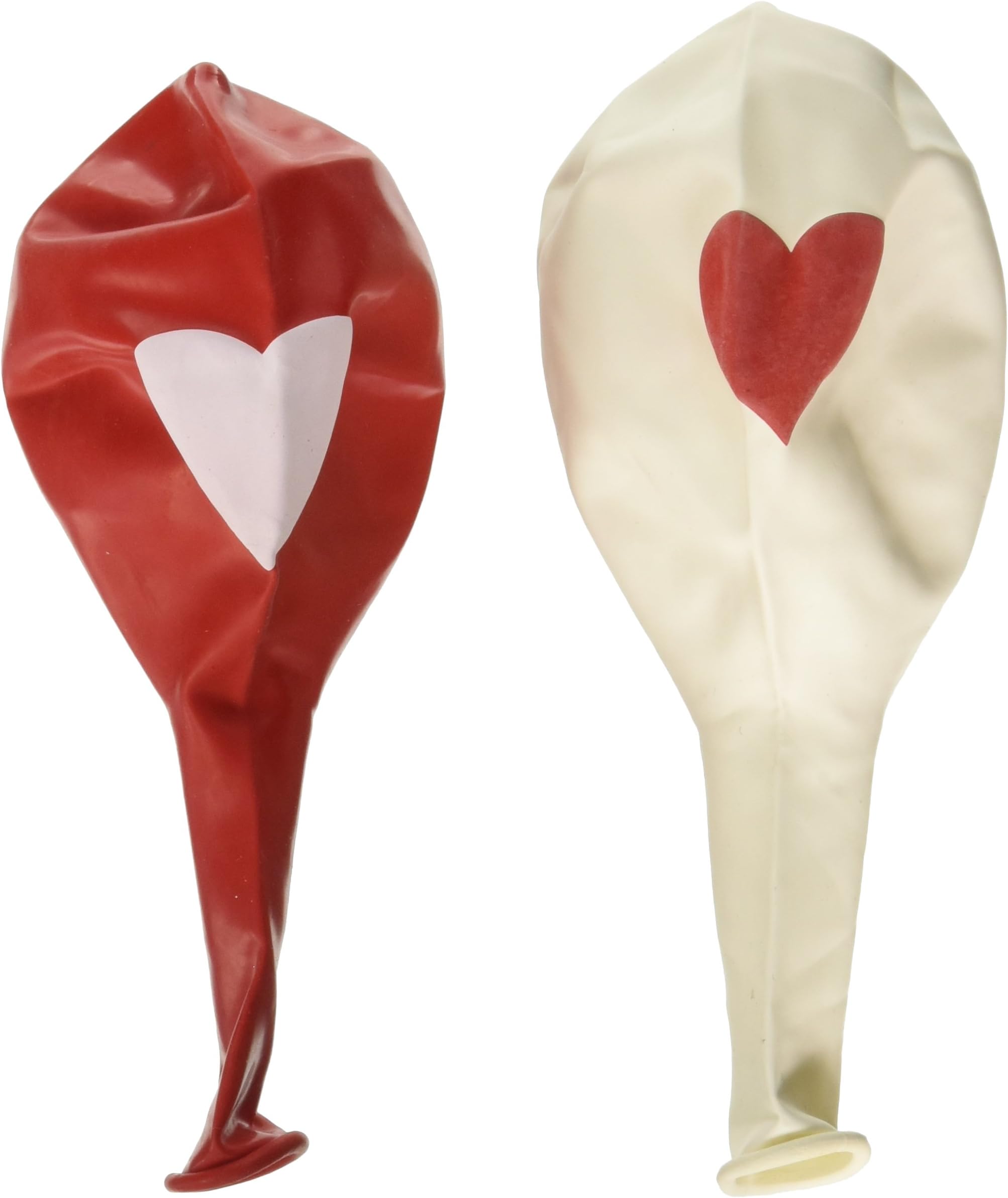 PartyWoo Valentines Day Balloons 12 inches Printed Heart Balloons 50 Packs for Wedding Decoration Baby Shower Birthday Decoration - Printed Heart